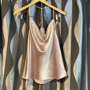 COPY - Light pink/ champagne Express cowl neck racer back cami